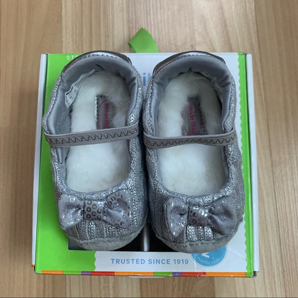 Baby Girl Walker Crib Shoes | Mini Kenna Silver